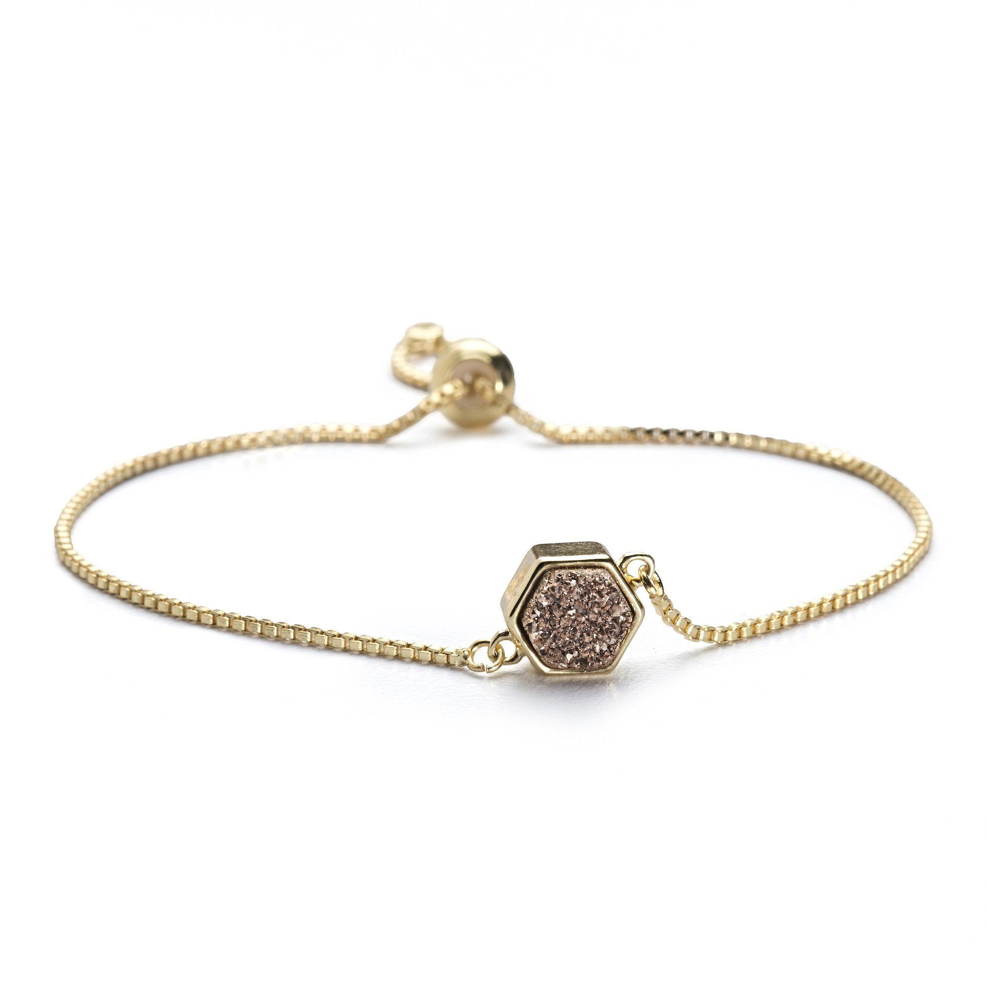 Lyla Rose Gold Hexagon Bracelet Women's Stone Bracelet