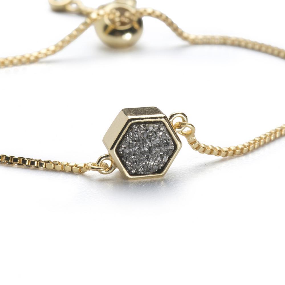Lyla Silver Hexagon Bracelet Women's Stone Bracelet
