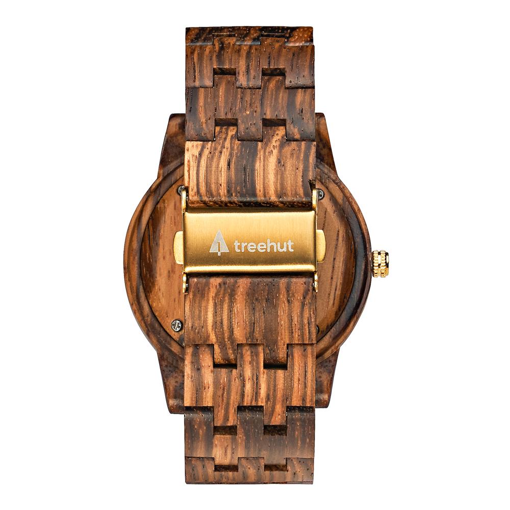 Summit Tiger Eye Zebrawood Men's Marble Wooden Watch