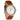 Bay Walnut White Cognac Stainless Steel Wooden Men's Leather Watch