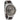 Bay Ebony Grey Sunray Silver Men's Stainless Steel Wooden Watch