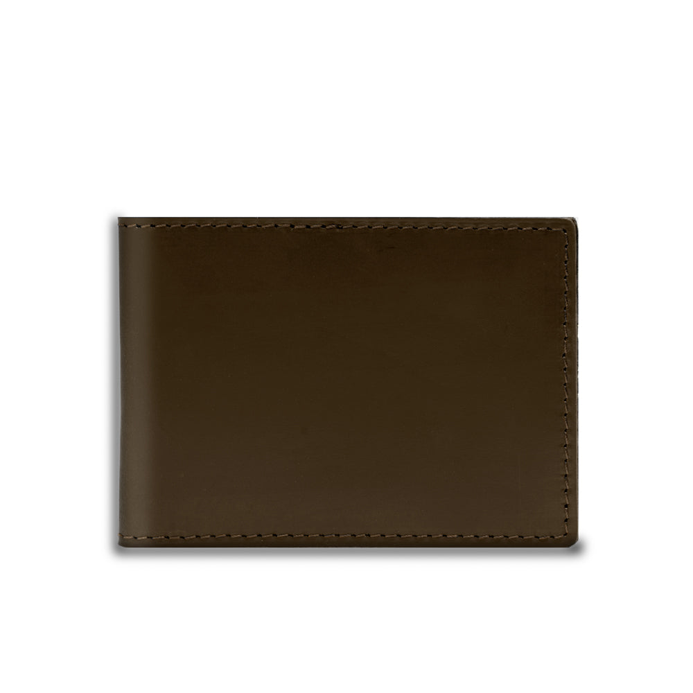 Brown Bi-fold ID Card Wallet Men's Genuine Leather Wallet
