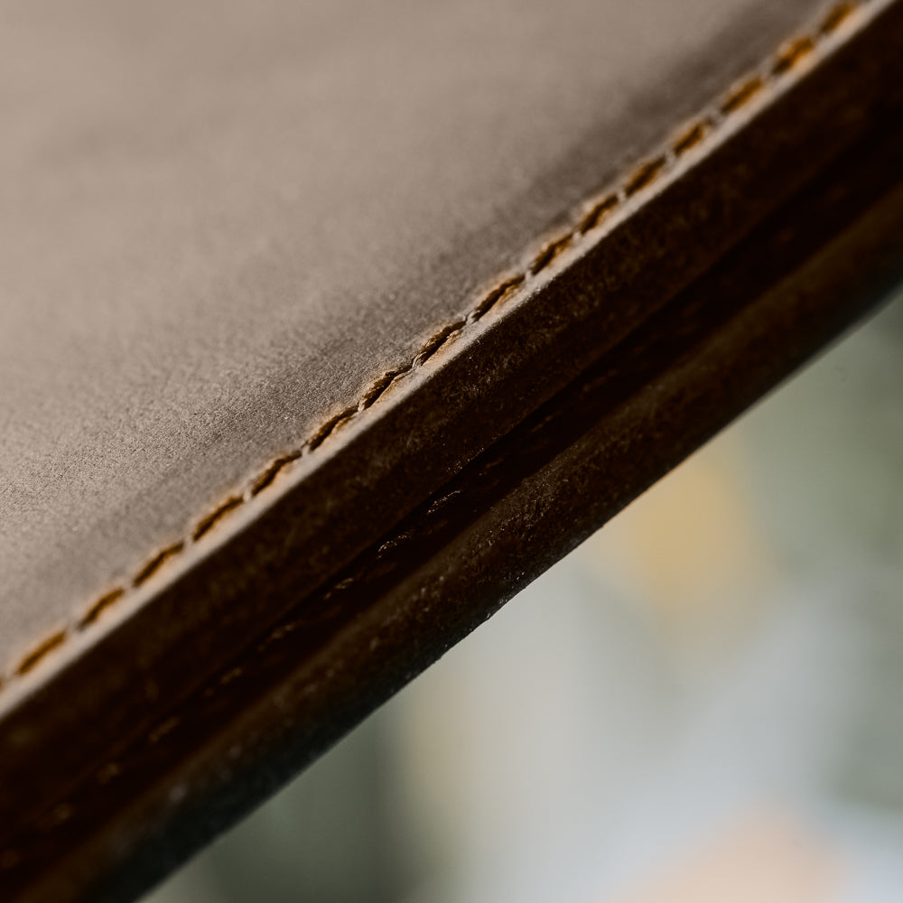 Brown Bi-Fold 5-Pocket Wallet Men's Genuine Leather Wallet