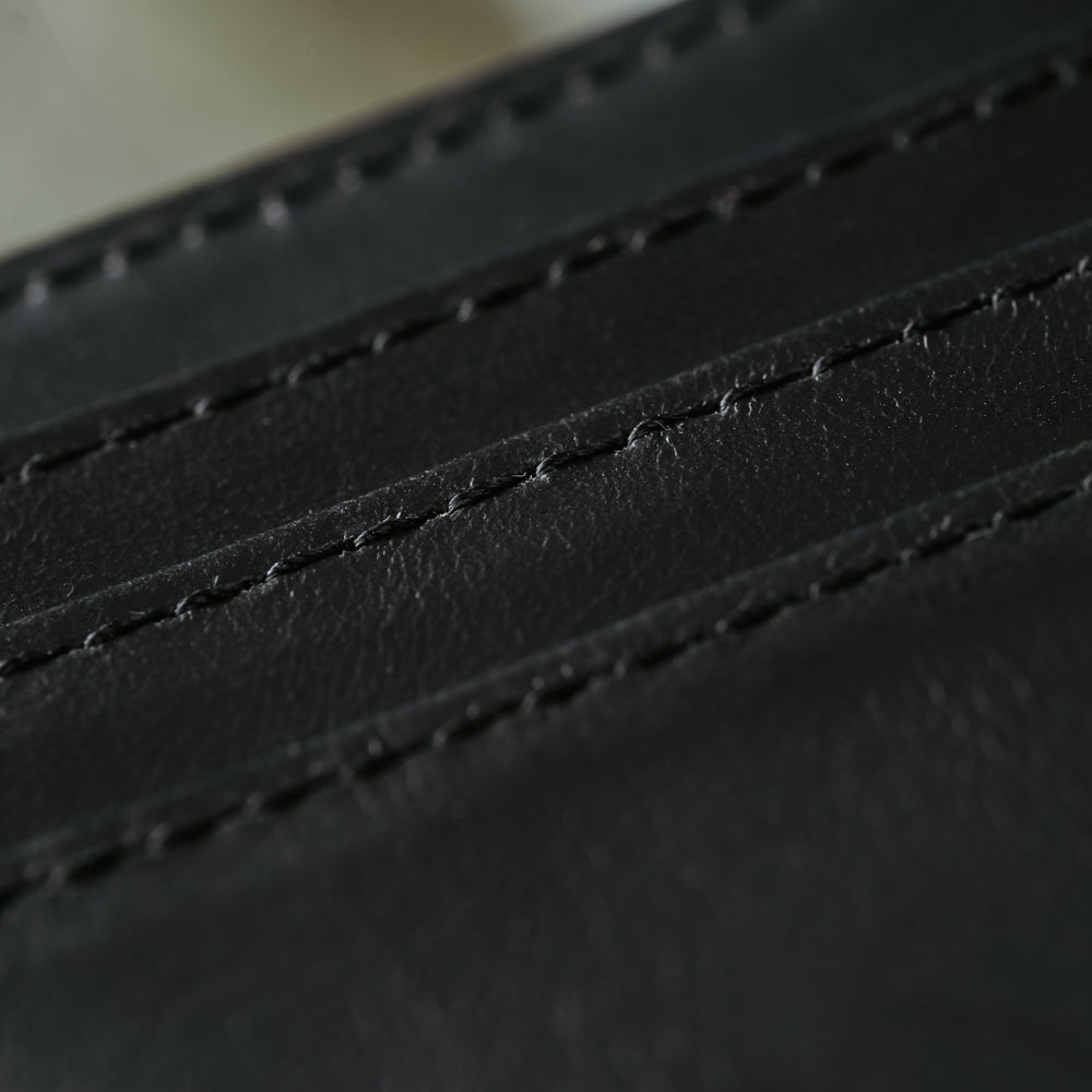 Black Bi-Fold High Capacity Wallet Men's Genuine Leather Wallet