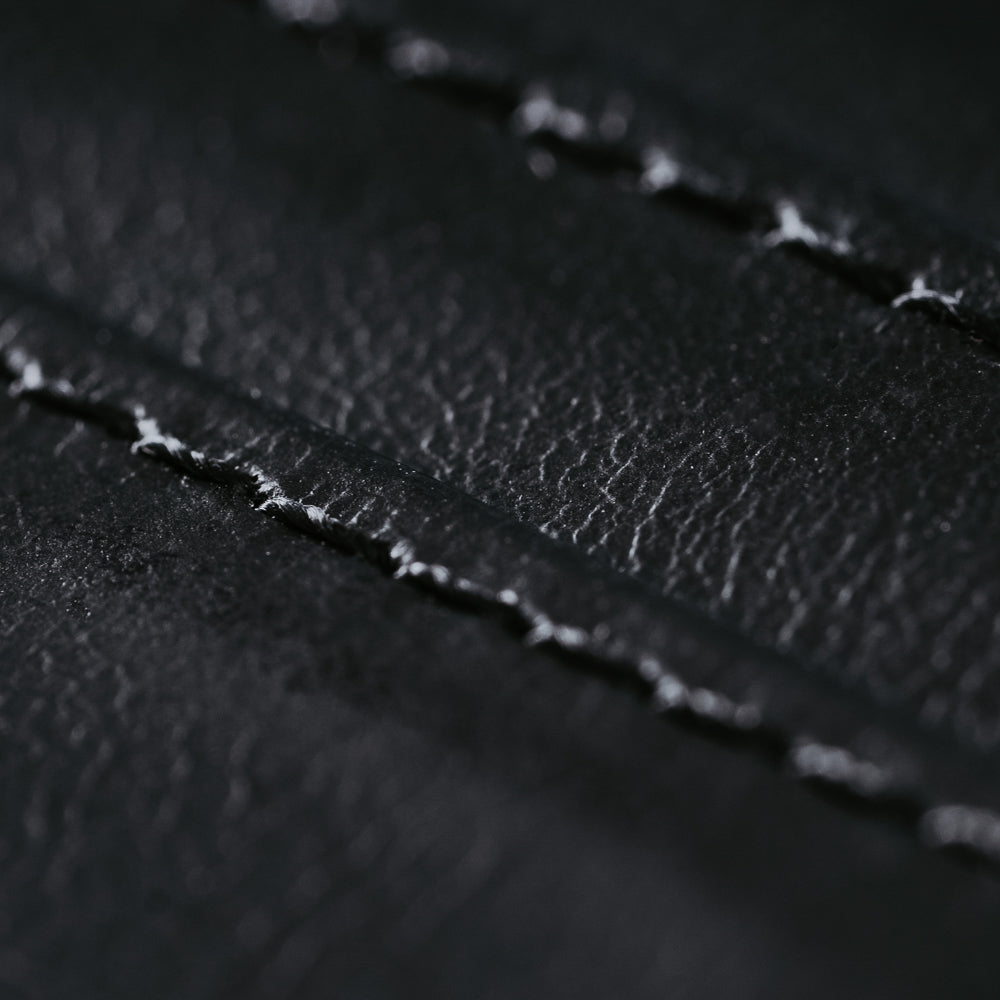 Black Vertical Card Case With Clip Men's Genuine Leather Wallet