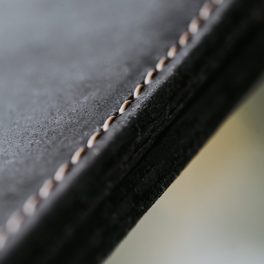 black leather bifold wallet