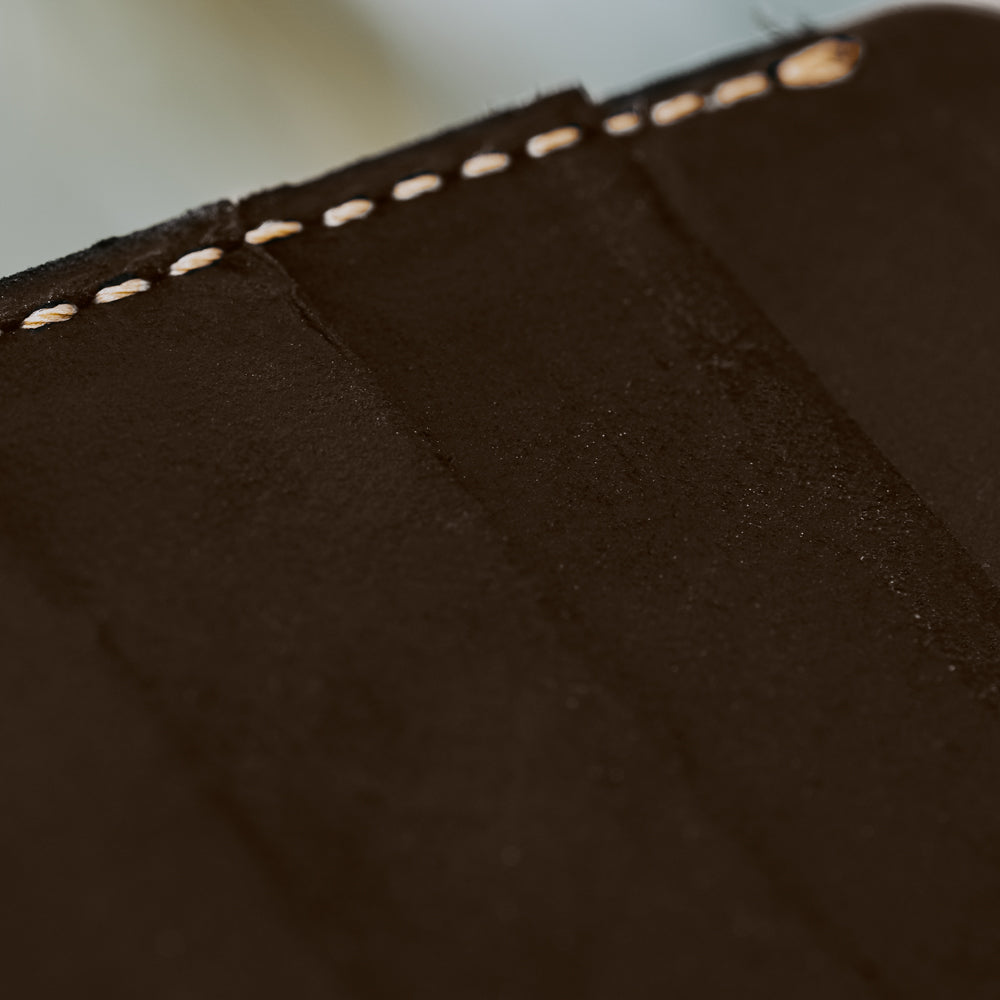 Brown Three Card Case Men's Genuine Leather Wallet