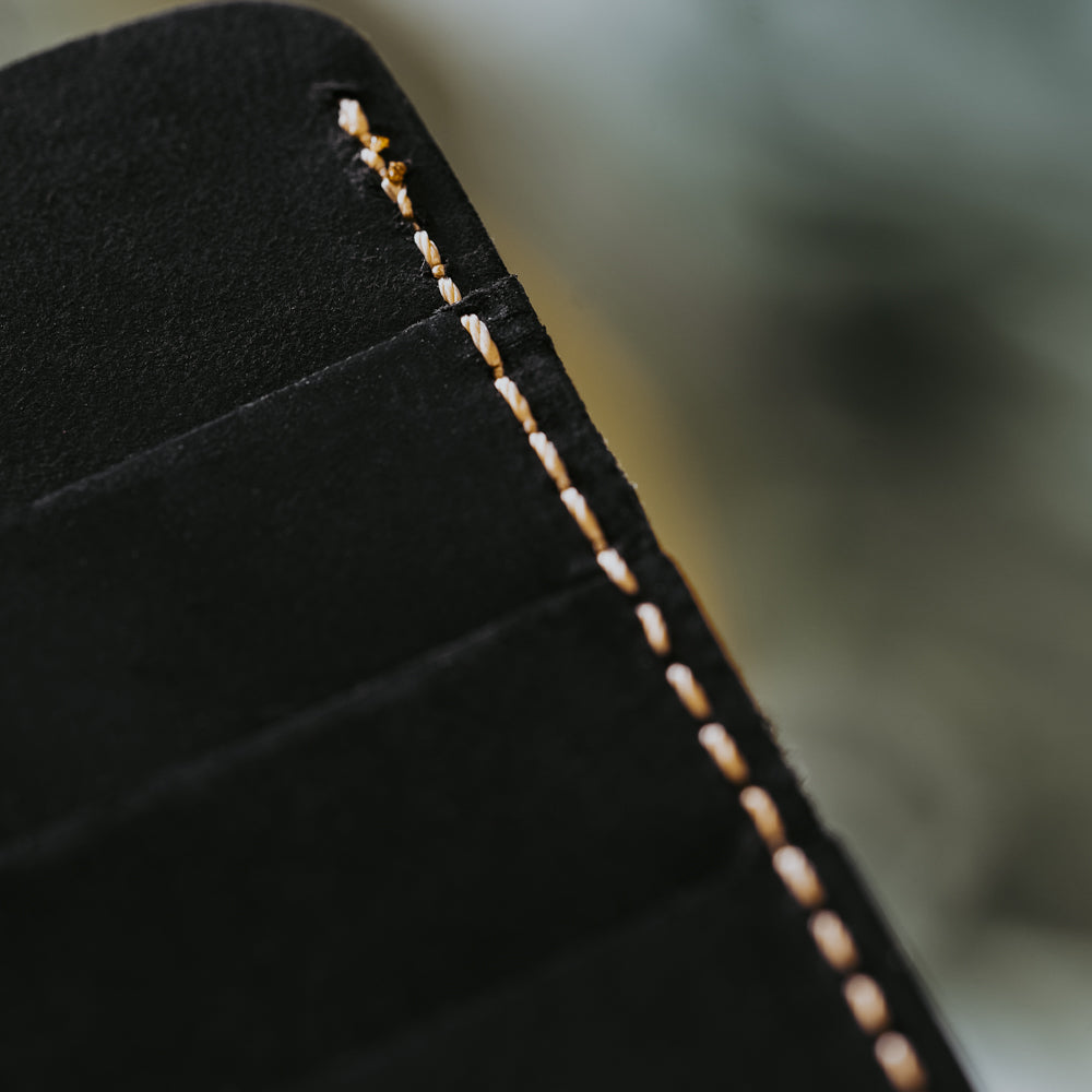 black leather bifold wallet