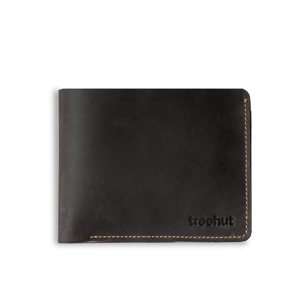 black leather bifold wallet