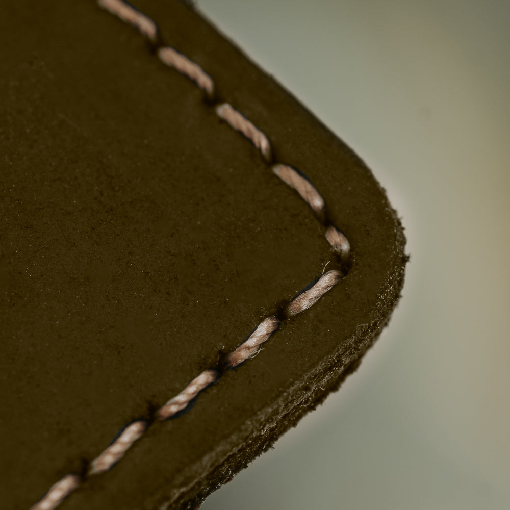 close up of brown leather wallet