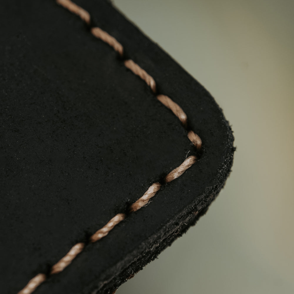 black leather card case