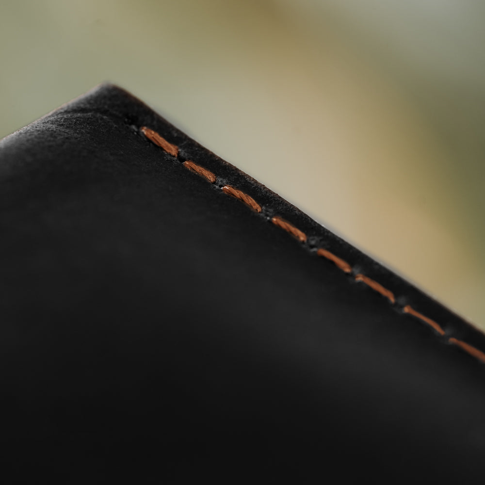Black Cash and Card Pouch Men's Genuine Leather Wallet