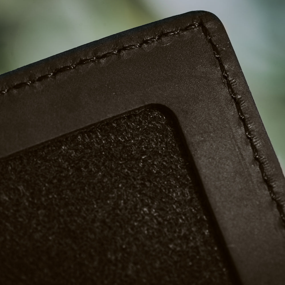 Brown Bi-fold ID Card Wallet Men's Genuine Leather Wallet