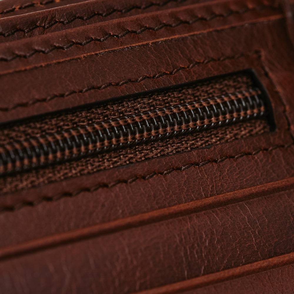 brown leather bifold wallet