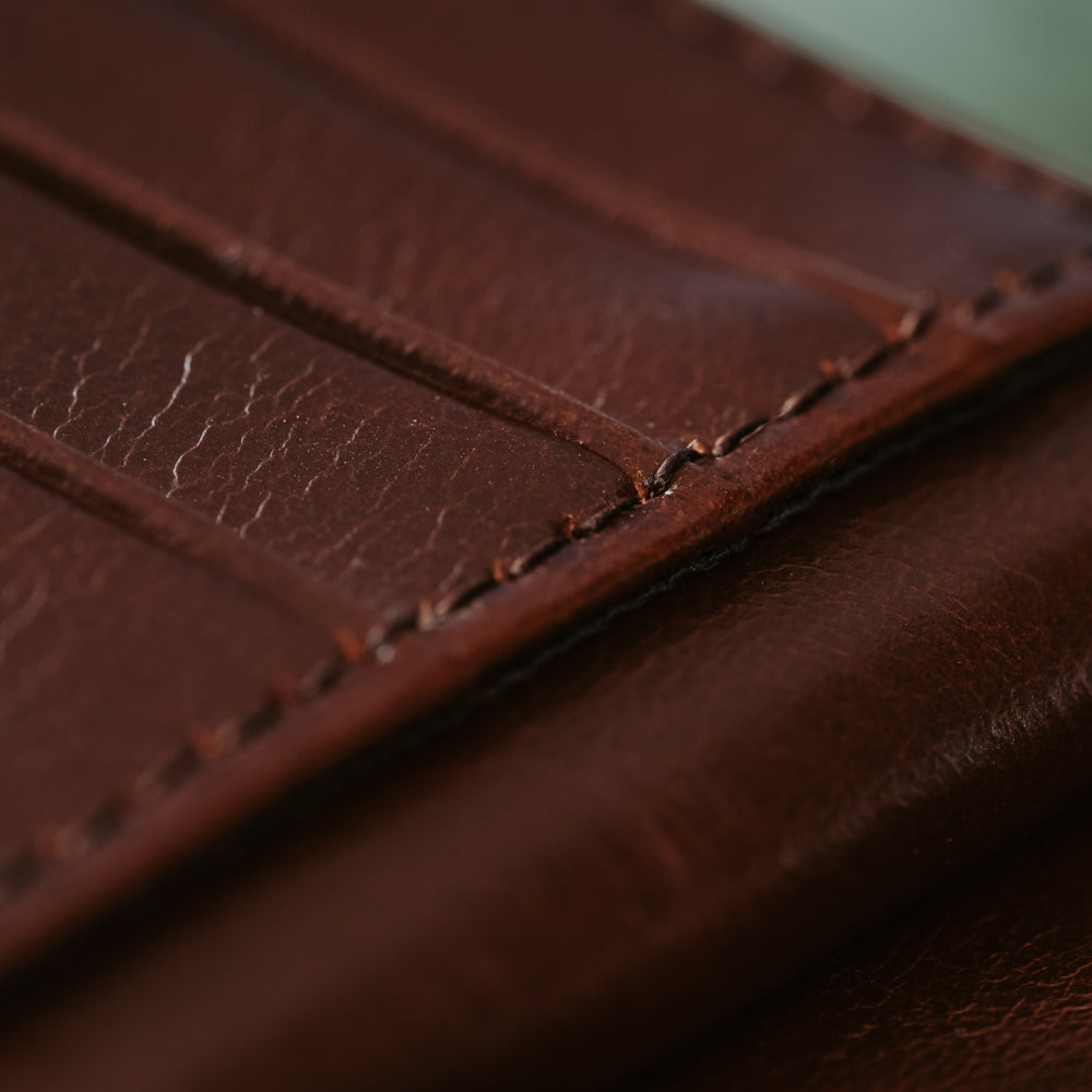 brown leather bifold wallet