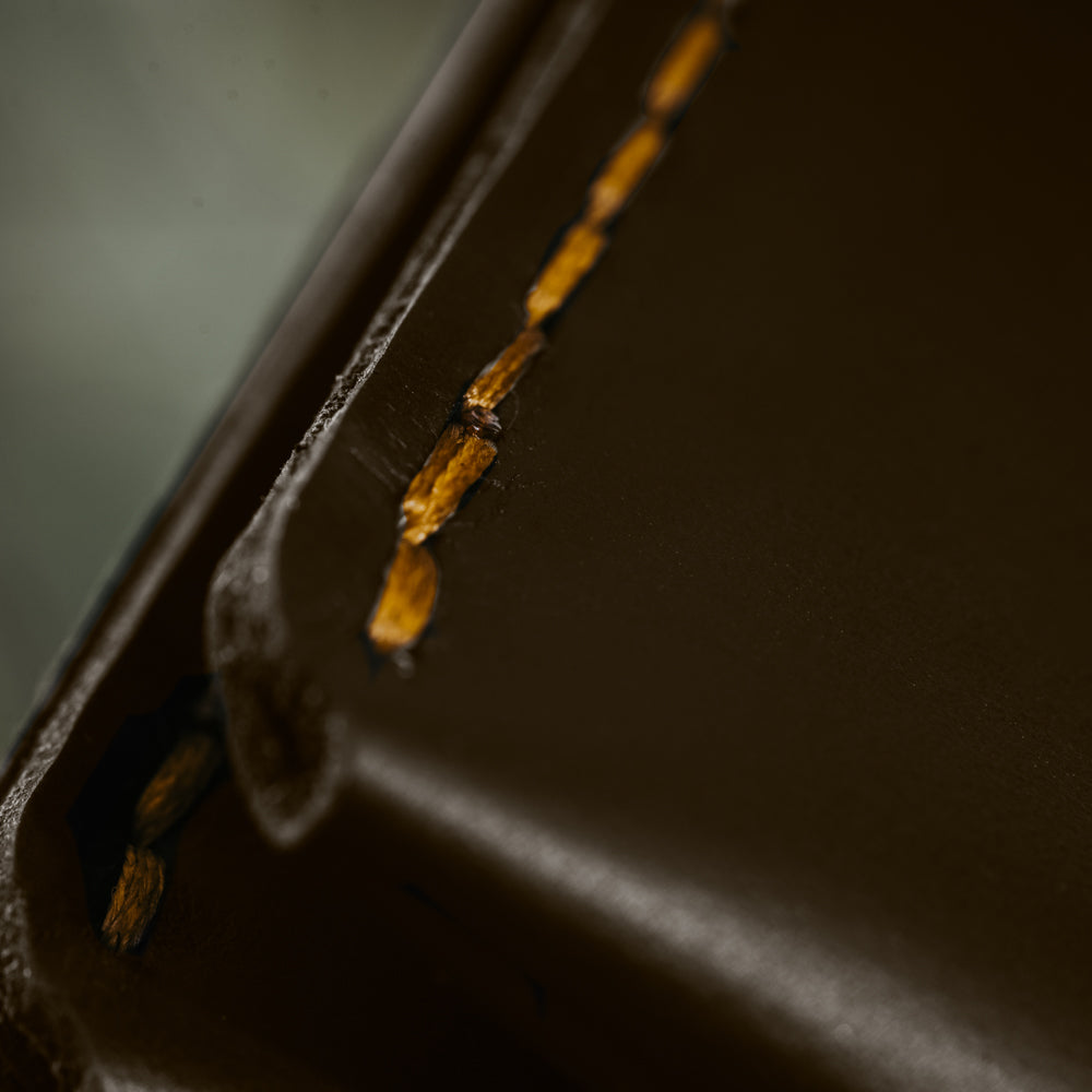 Brown Bi-fold Passport Folio Men's Genuine Leather Wallet