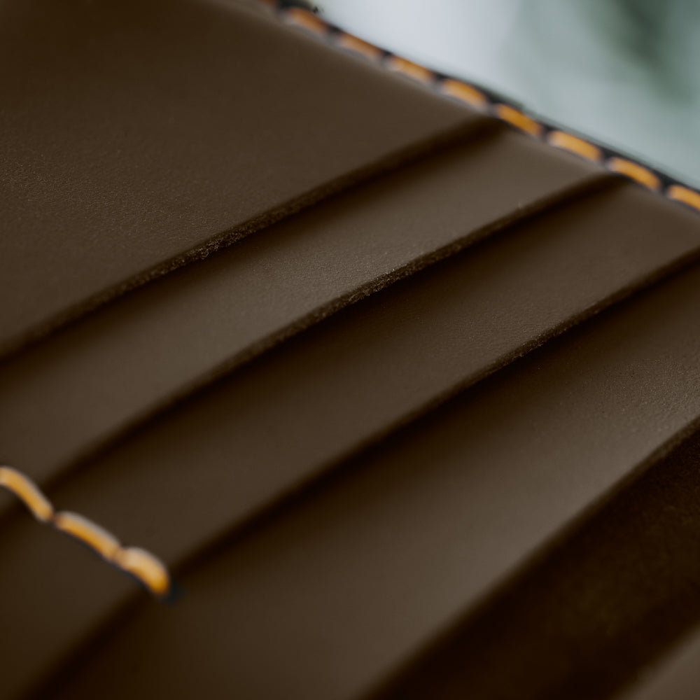Brown Bi-fold Passport Folio Men's Genuine Leather Wallet