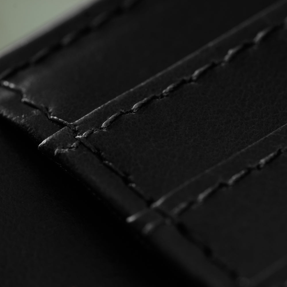 black leather card case
