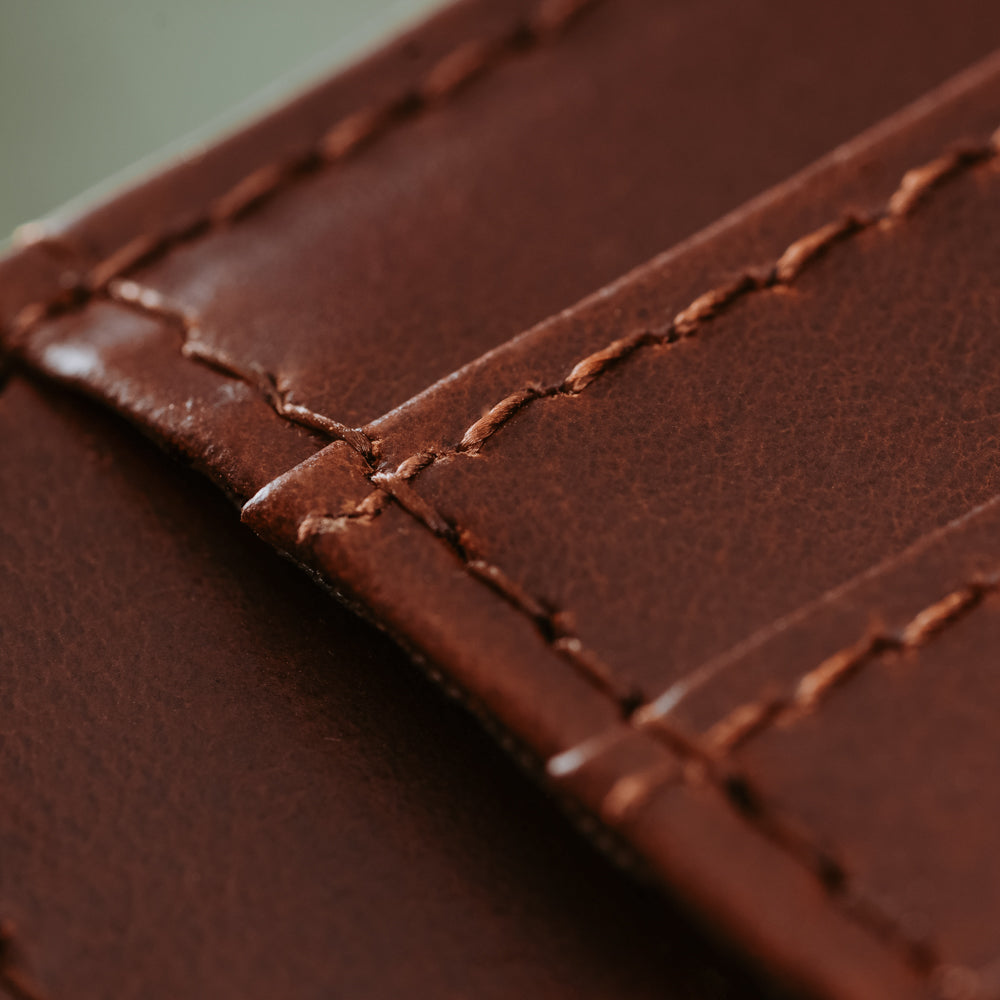 brown leather card holder