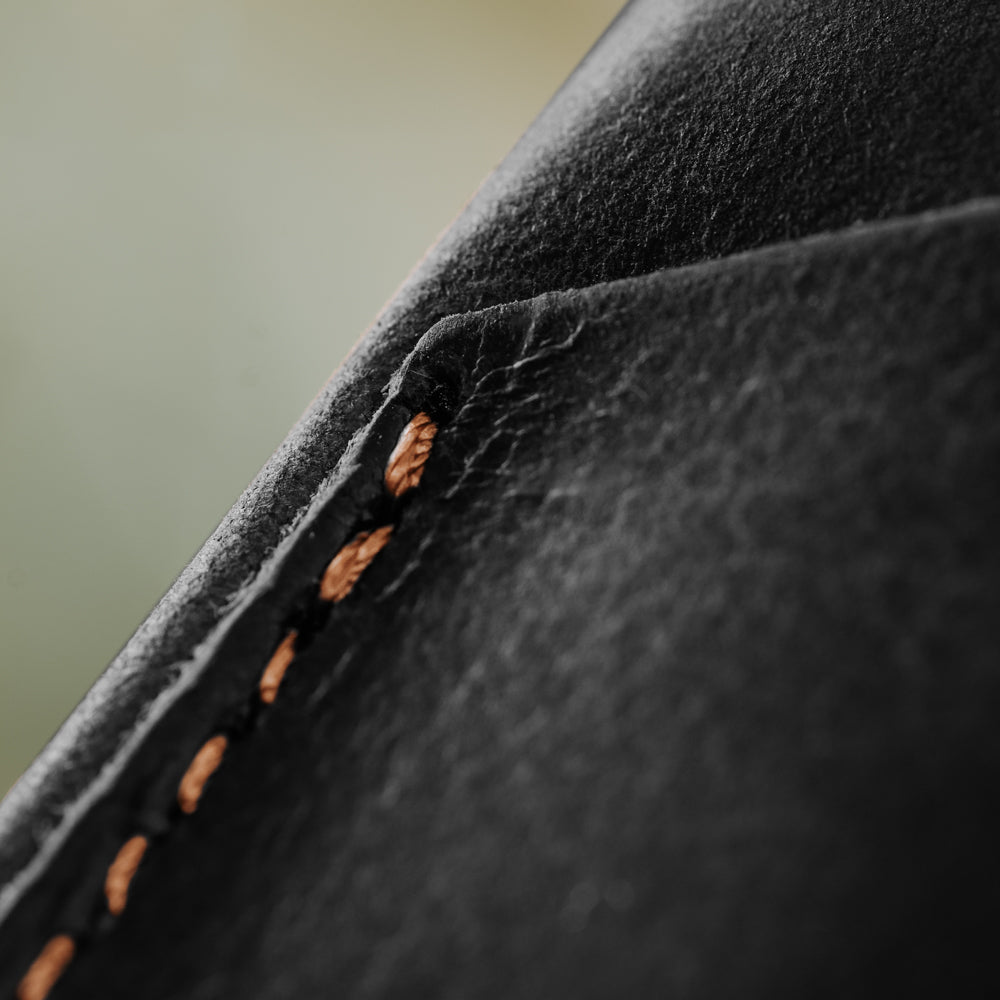 Black Cash and Card Pouch Men's Genuine Leather Wallet