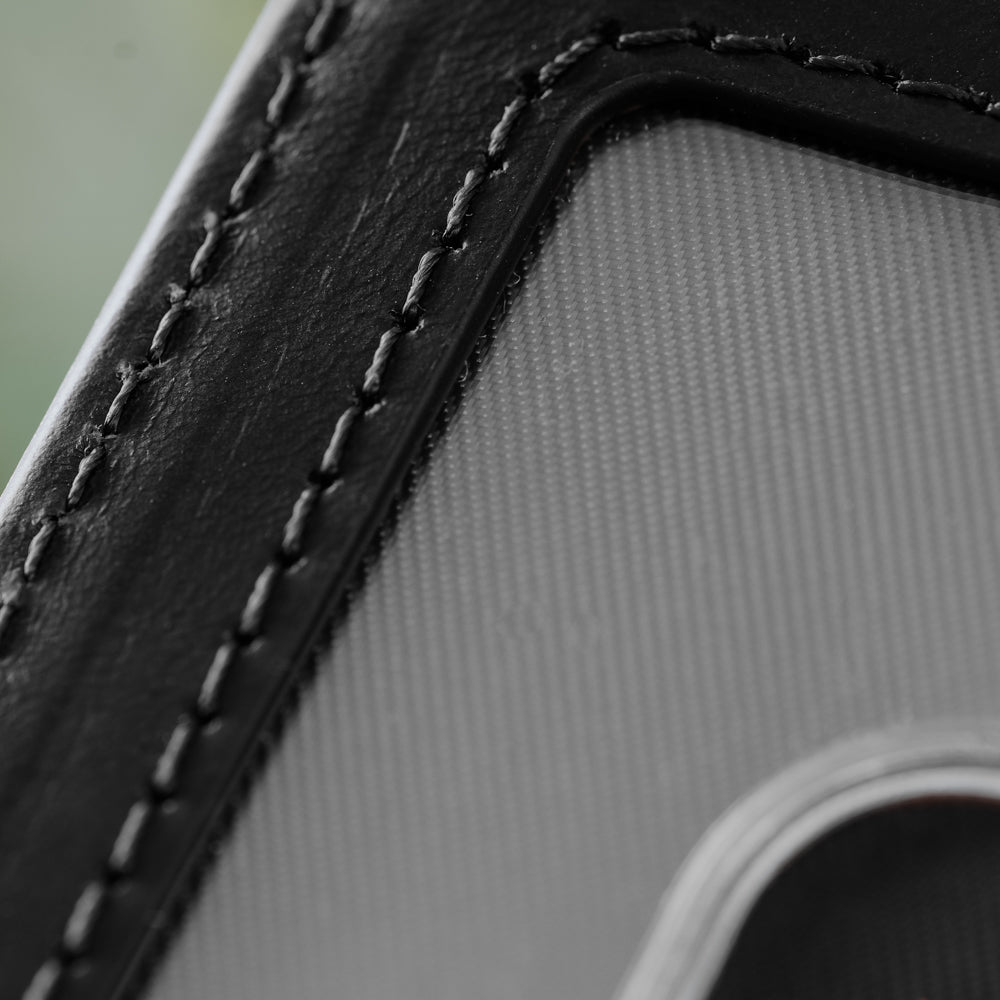 black leather card case