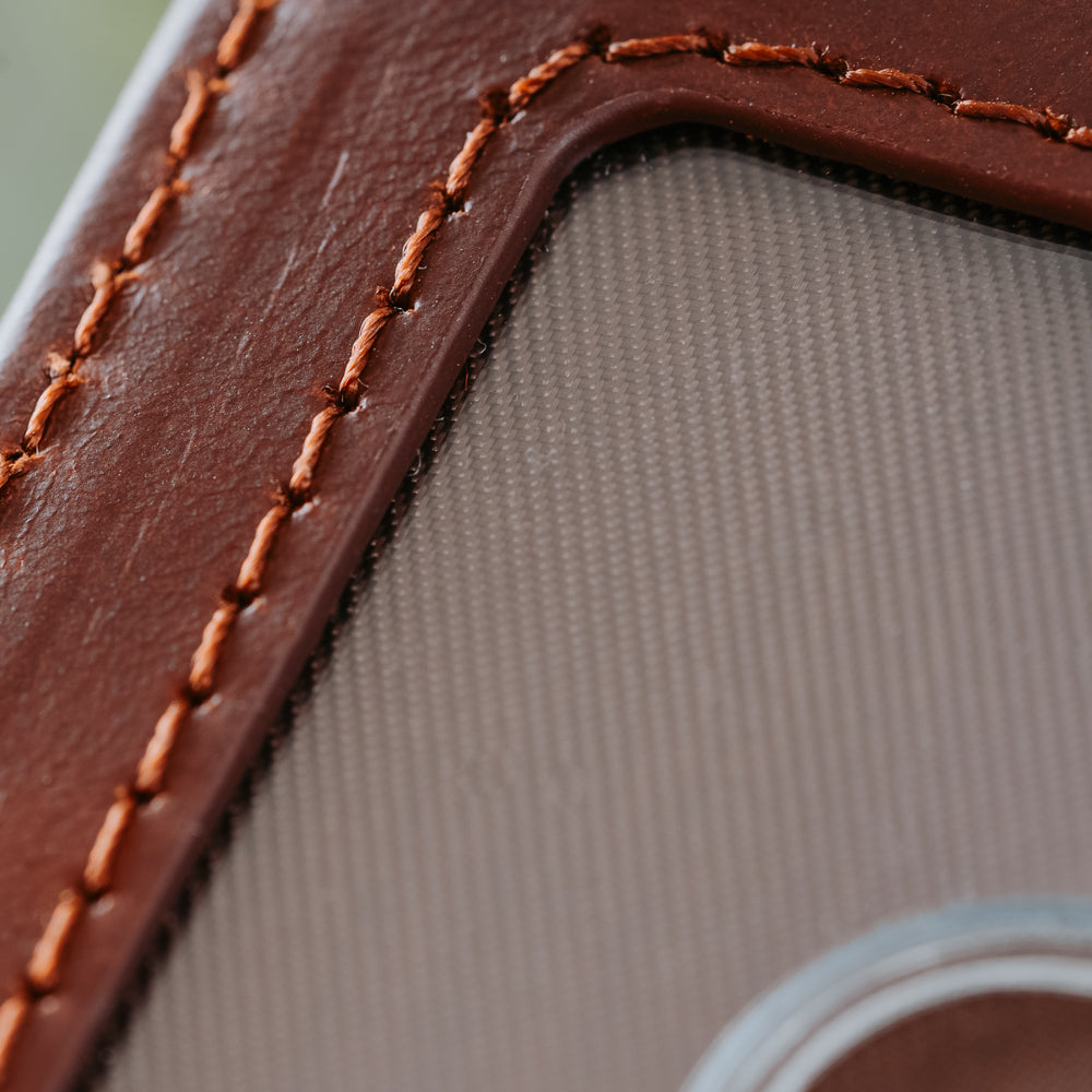 brown leather card holder