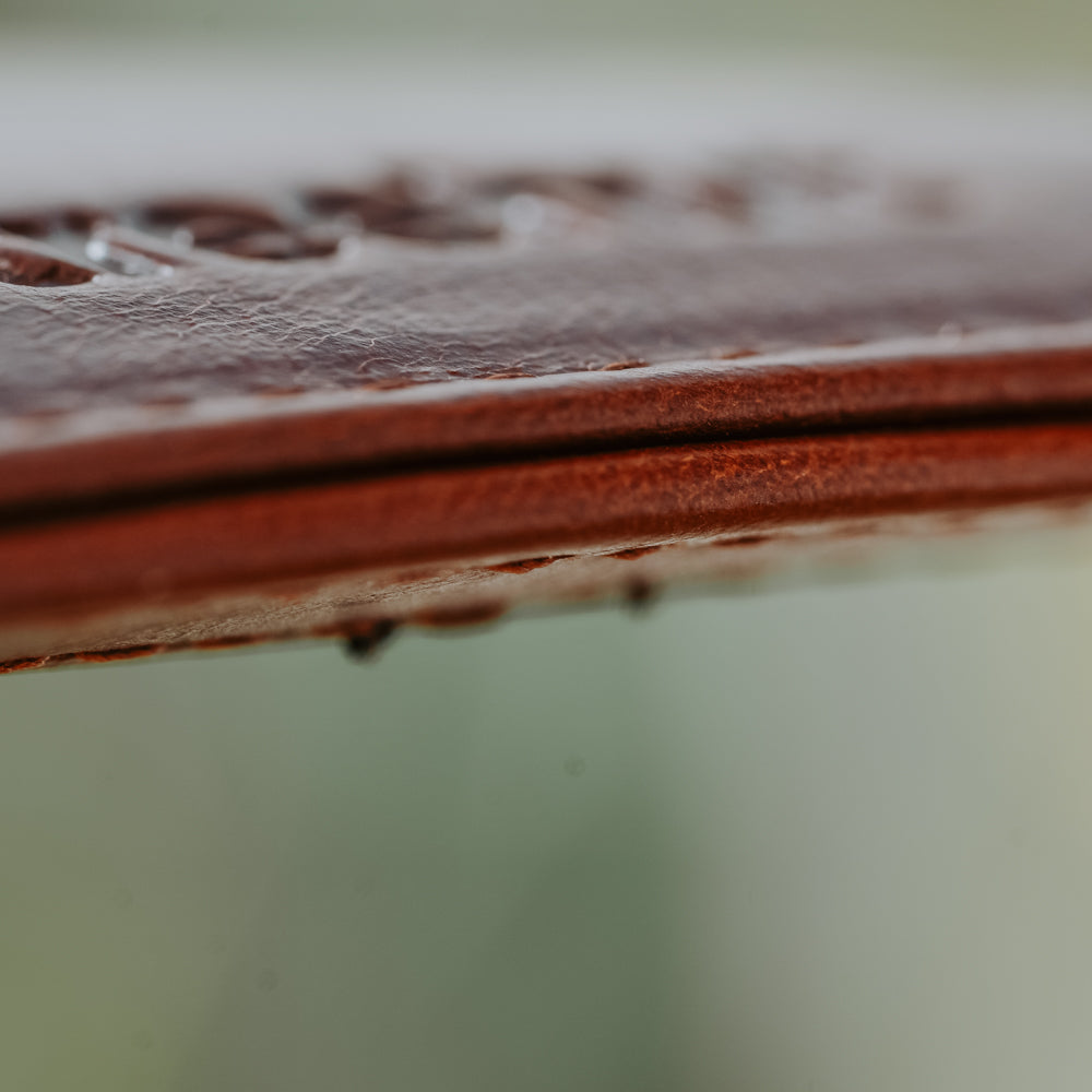 brown leather card holder