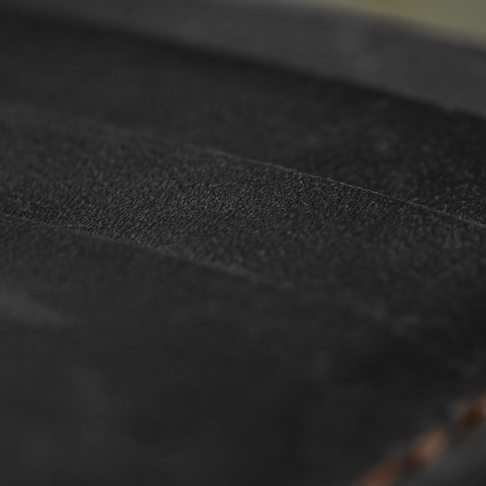 Black Three Card Case Men's Genuine Leather Wallet