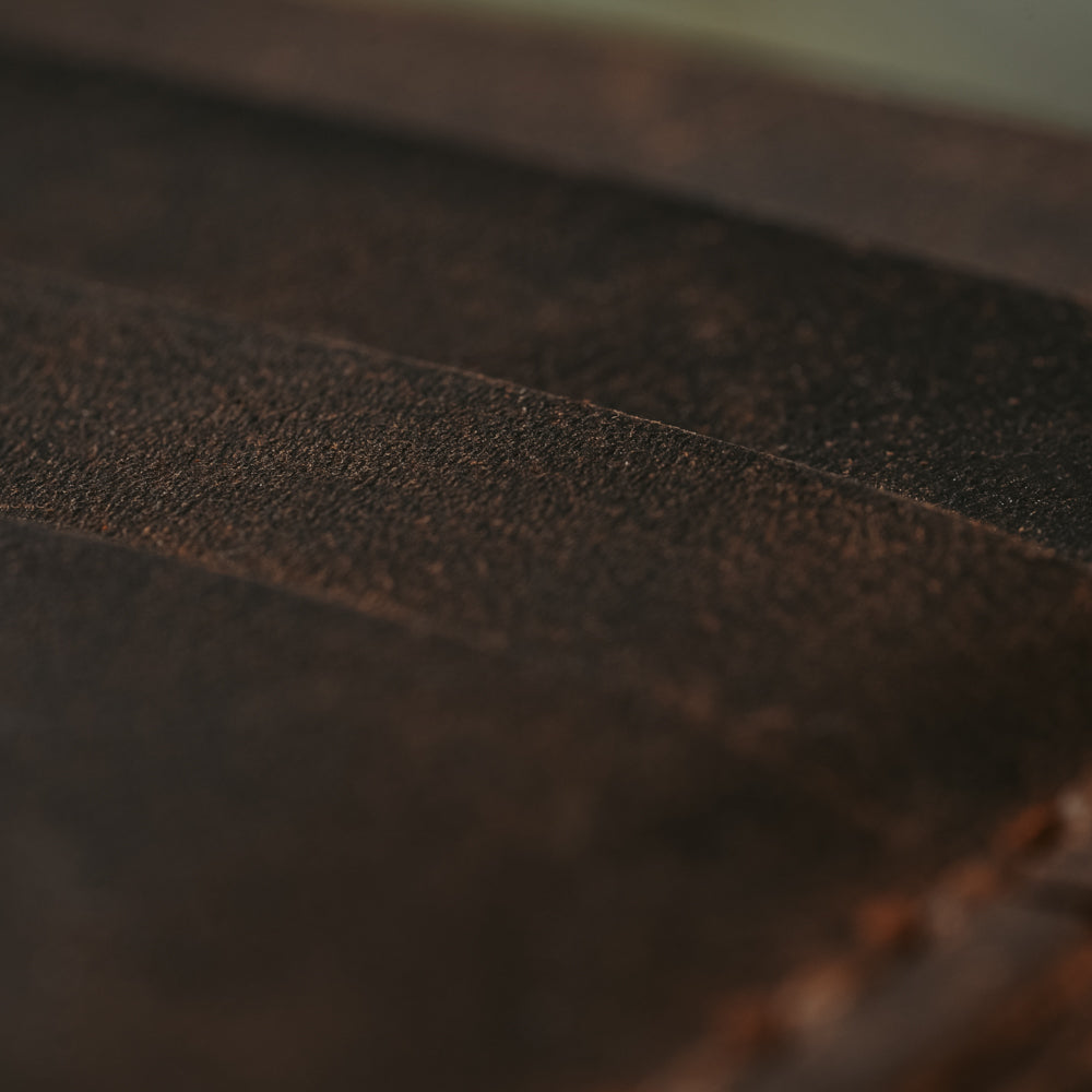 Brown Three Card Case Men's Genuine Leather Wallet