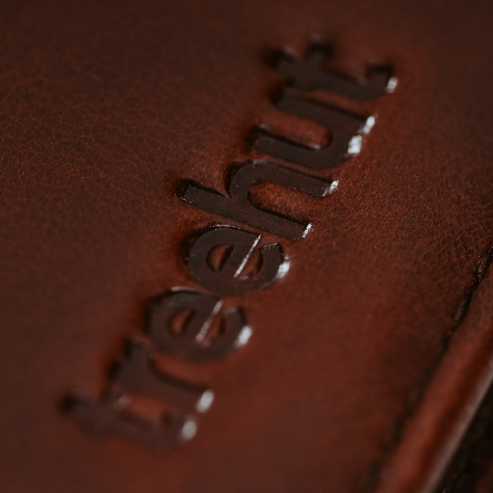 Brown Tri-Fold ID Wallet Men's Genuine Leather Wallet