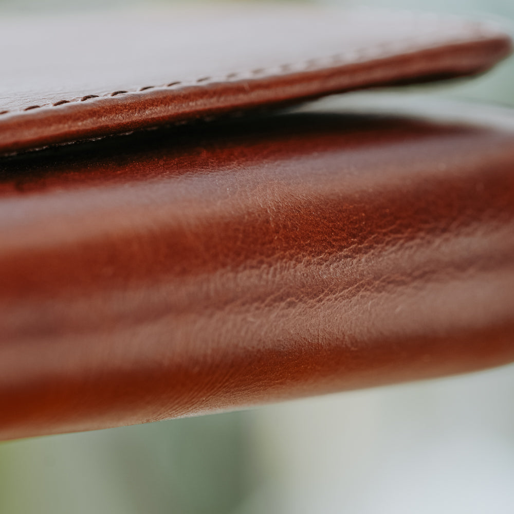 Brown Tri-Fold ID Wallet Men's Genuine Leather Wallet
