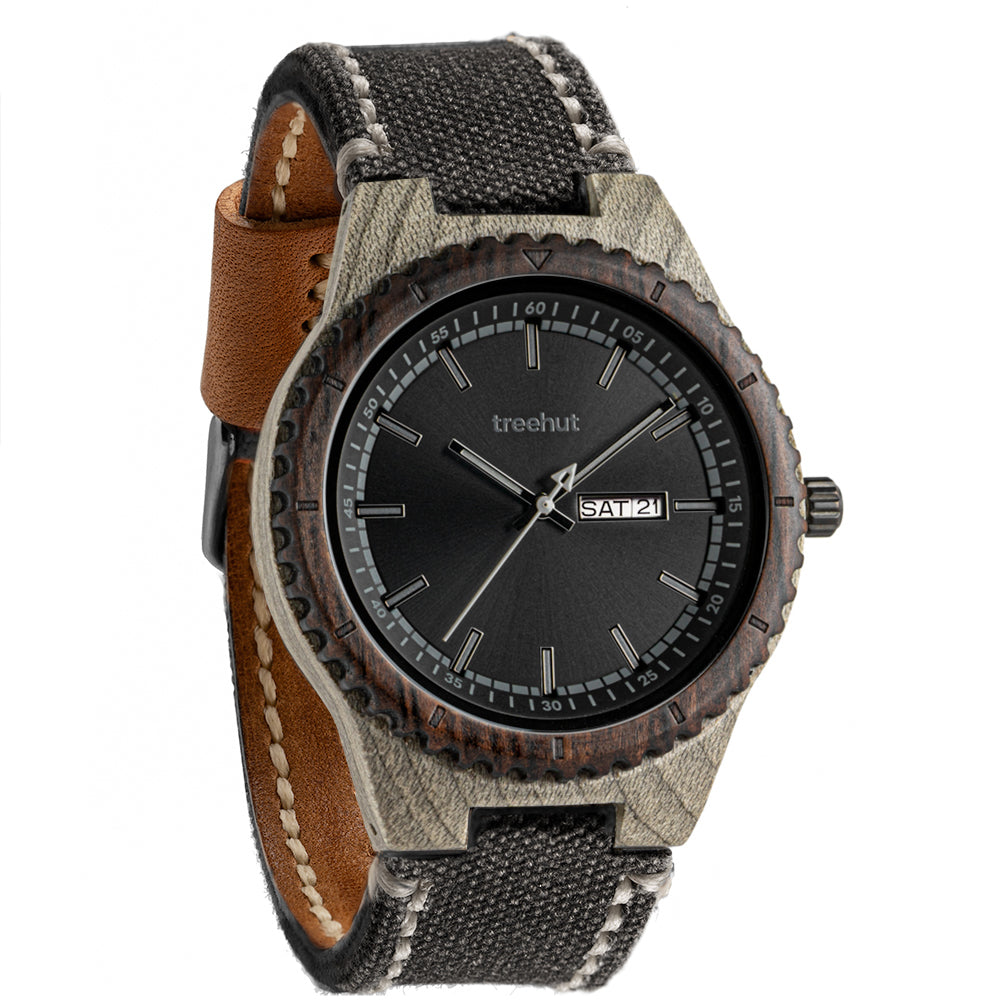 Classic Day-Date Black Denim Men's Wooden Watch