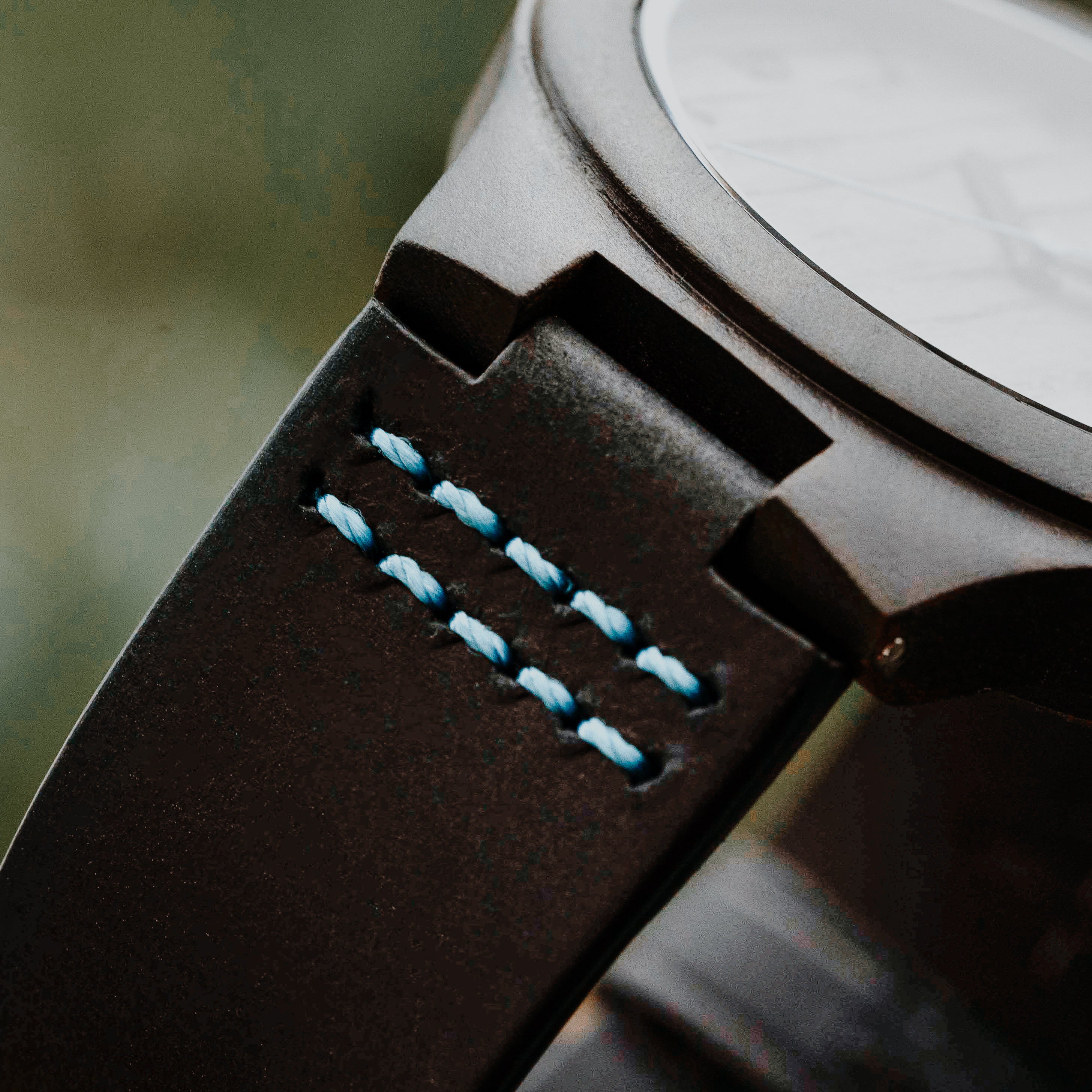 Classic Ebony Silver Oak Blue Men's Wooden Watch