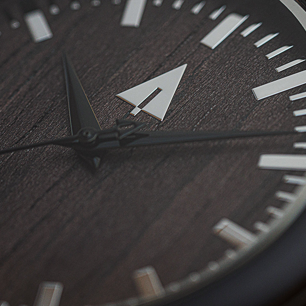 Classic Ebony Theo Monochrome leather Men's Wooden Watch
