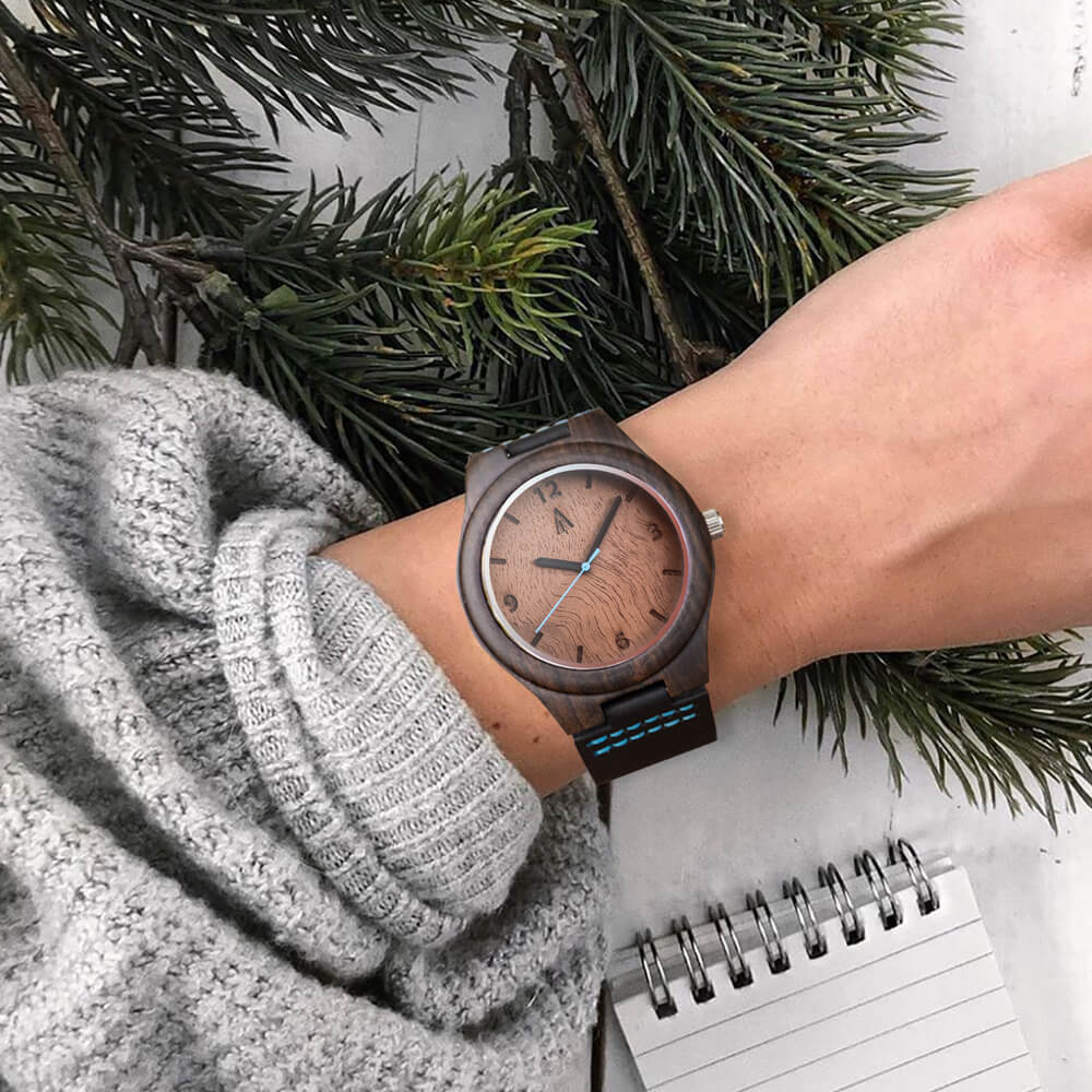 Classic Ebony Walnut Burl Small Women's Wooden Watch