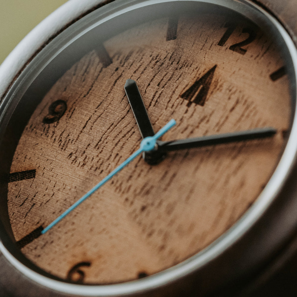 Classic Ebony Walnut Burl Men's Wooden Watch