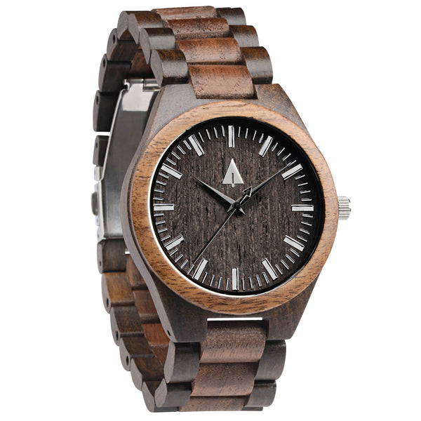 TREEHUT engraved wood watch | Black Walnut | Mens Watch | Walnut