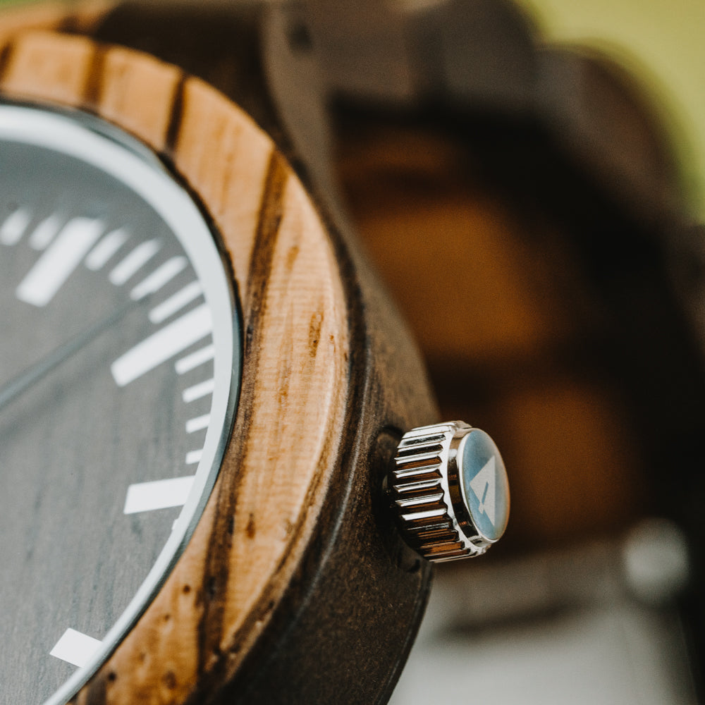 Classic Zebrawood Ebony Theo Men’s Wooden Watch