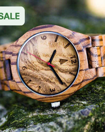Classic Zebrawood Olive Ash Men’s Wooden Watch