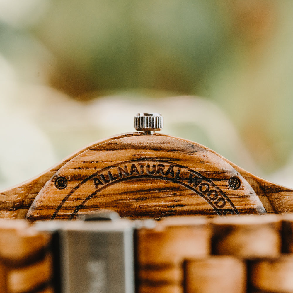 Classic Zebrawood Olive Ash Men’s Wooden Watch