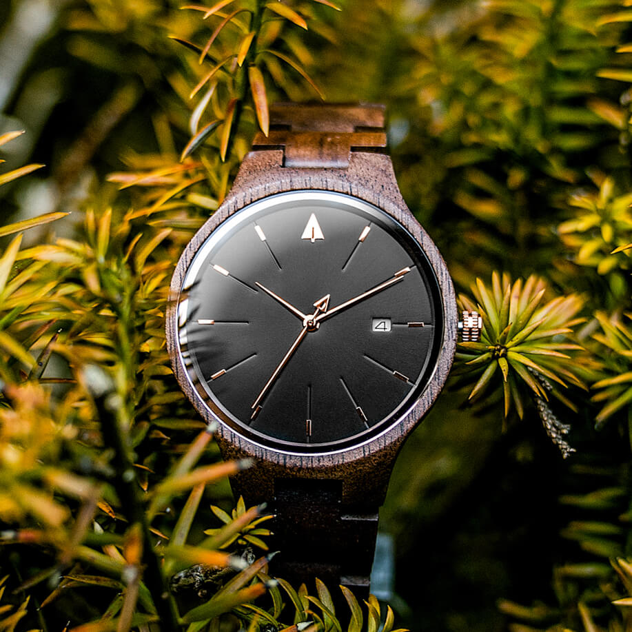 Solstice Chocolate Walnut Rose Women's Wooden Watch