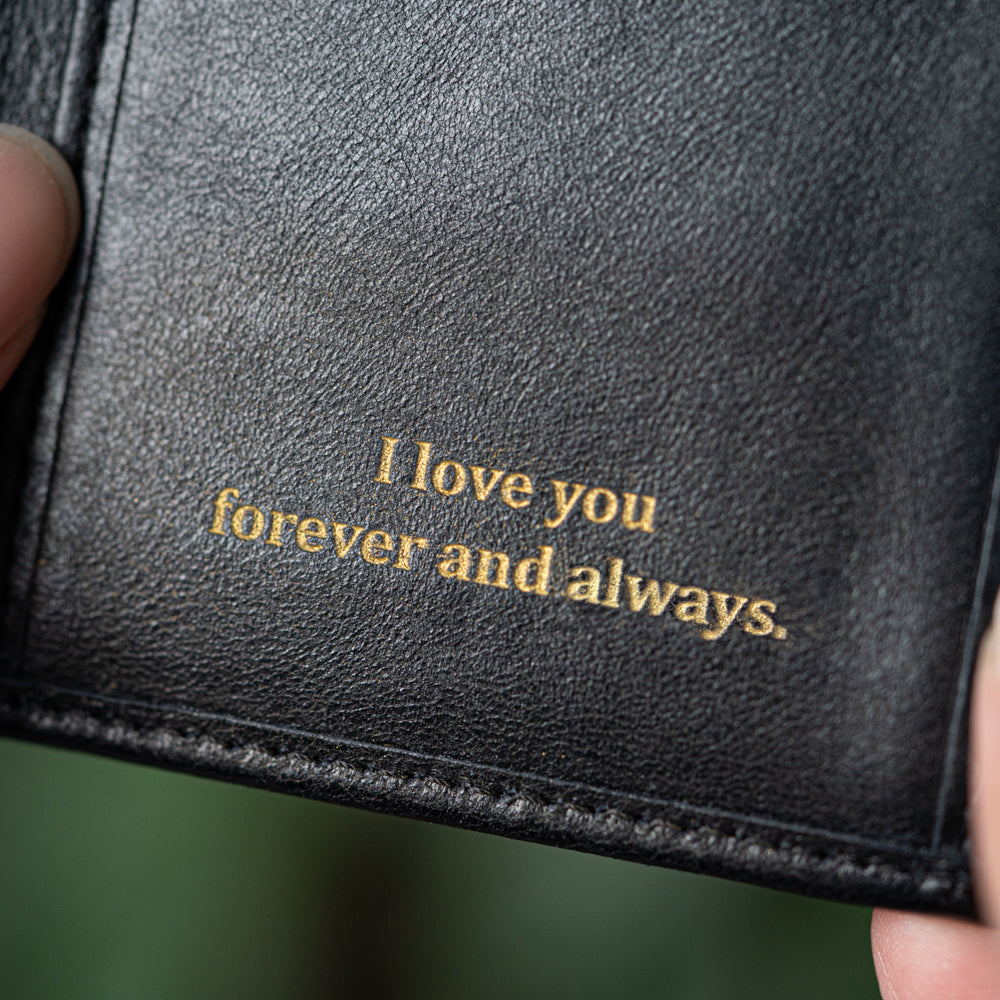 Black Bi-Fold High Capacity Wallet Men's Genuine Leather Wallet
