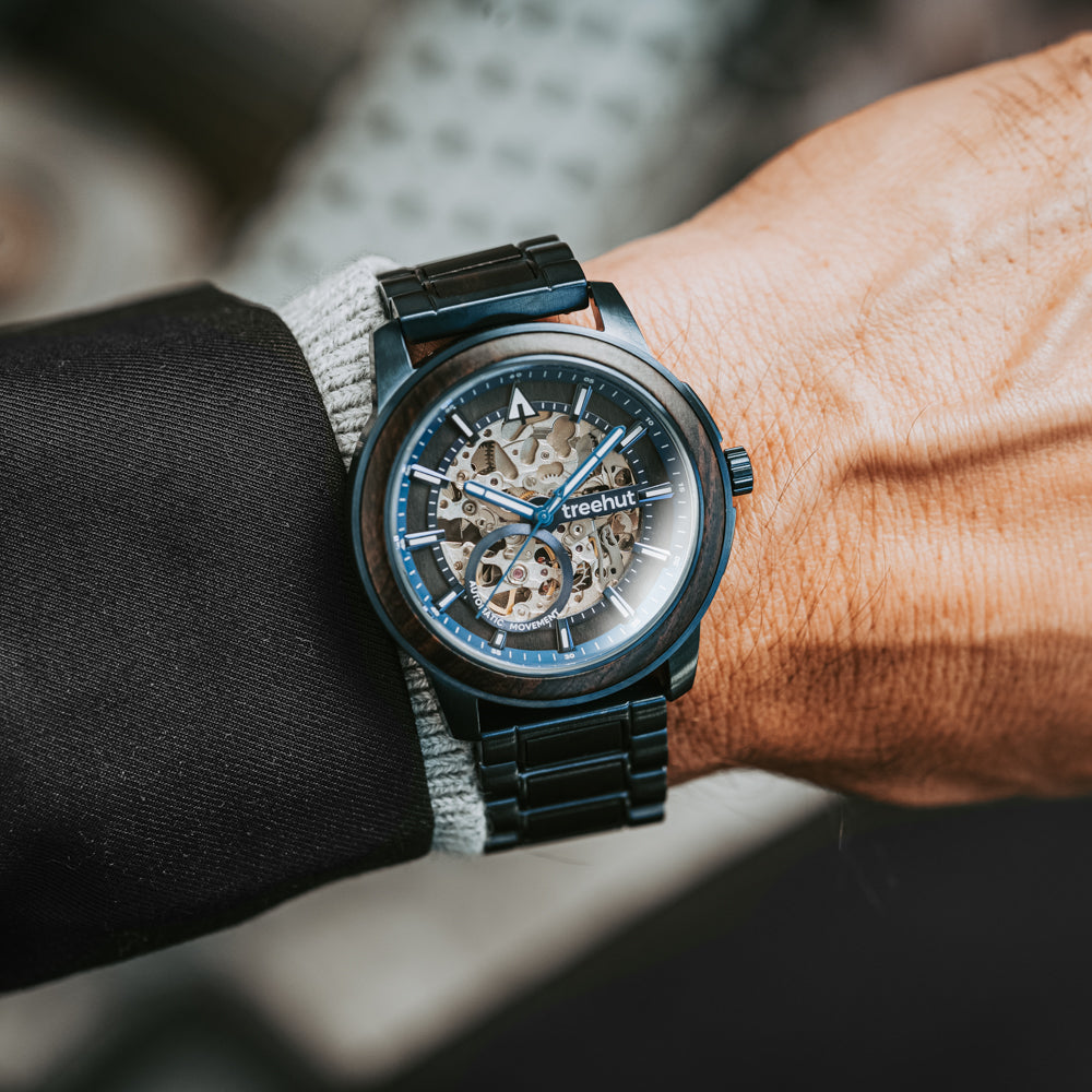 Immortal Ebony Blue Automatic Men's Wooden Watches
