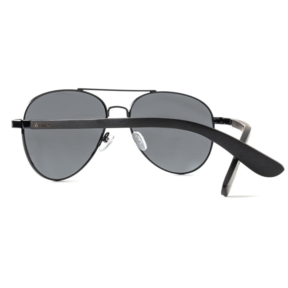 Top Gun 51 Black Men's Wooden Sunglasses
