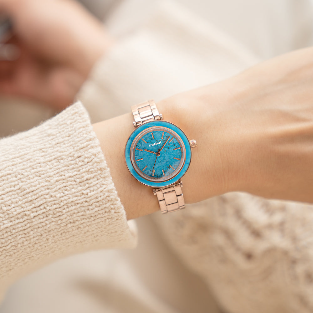 Skyler Turquoise Marble Women's Stainless Steel Watch