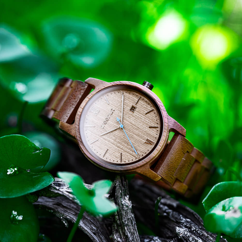 Couples Odyssey Cathaya Walnut Couples Wooden Watch