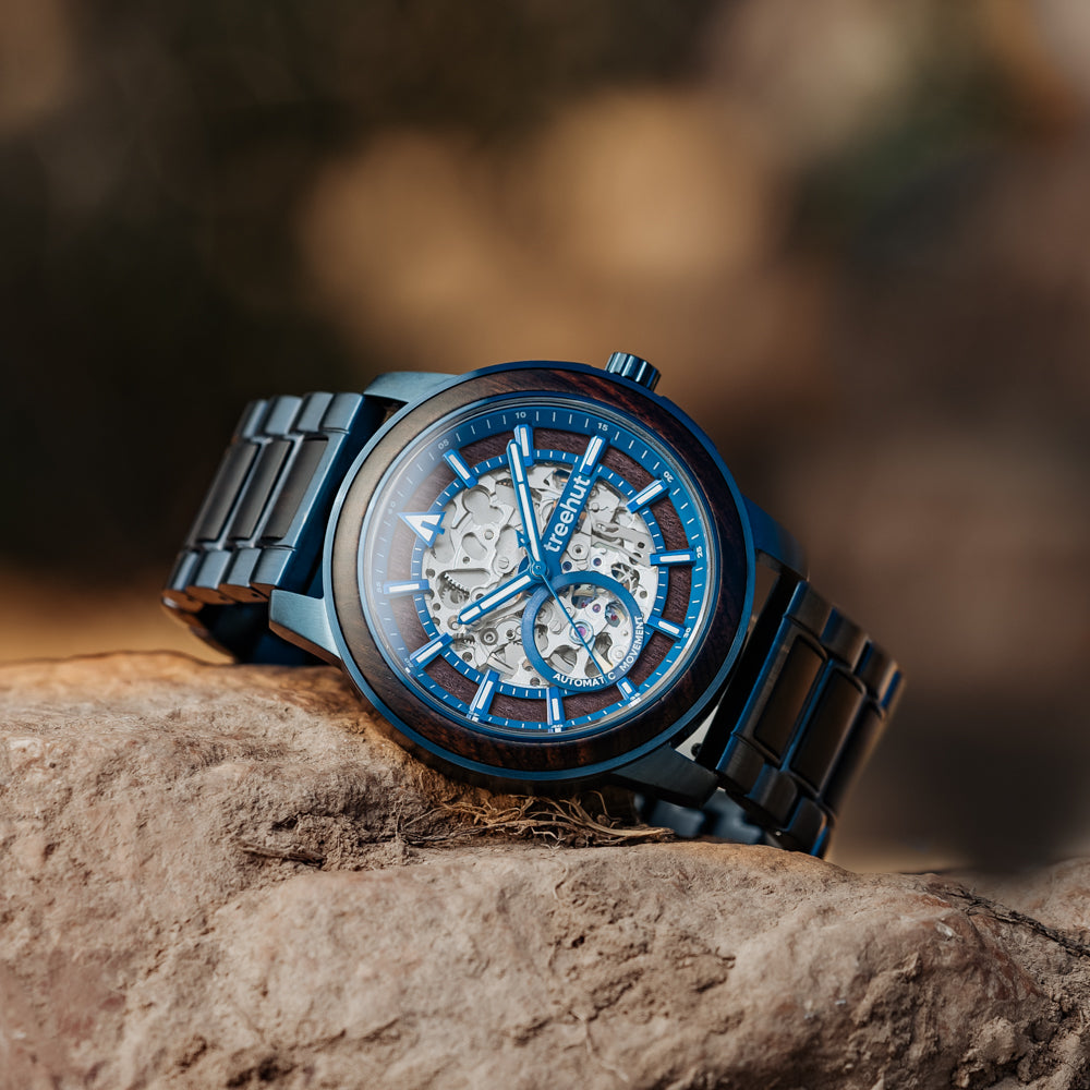Immortal Ebony Blue Automatic Men's Wooden Watches
