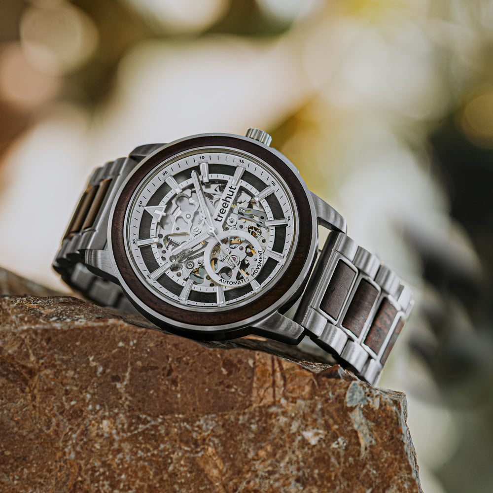 Immortal Ebony Automatic Stainless Steel Men's Wooden Watch