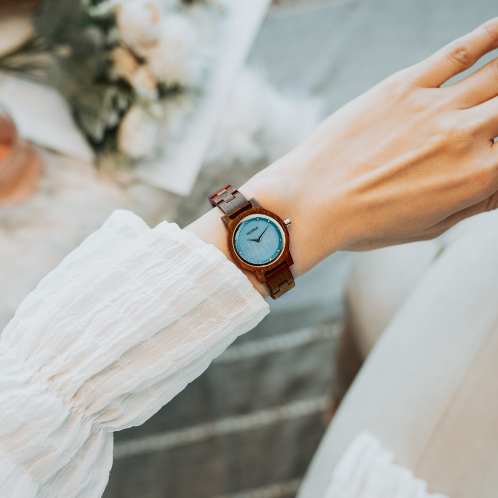 Pearl Petite Walnut Sky Women's Wooden Watch