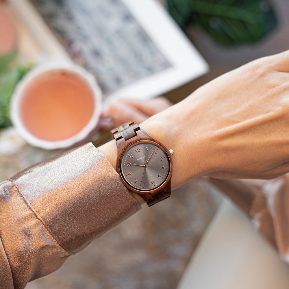 Solstice Walnut Grey Women's Wooden Watch